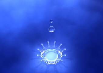 雫とウォータークラウンと水面