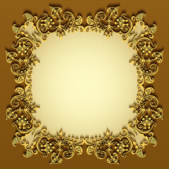 Vector abstract ornamental nature vintage frame.