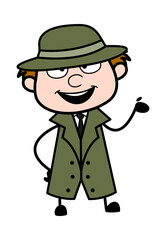 Happy Spy Cartoon Illustration
