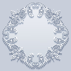 Vector abstract ornamental nature vintage frame.