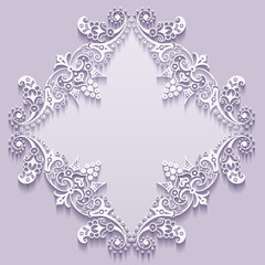 Vector abstract ornamental nature vintage frame.