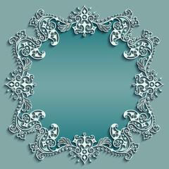Vector abstract ornamental nature vintage frame.