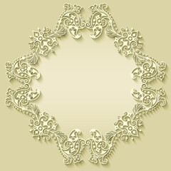 Vector abstract ornamental nature vintage frame.