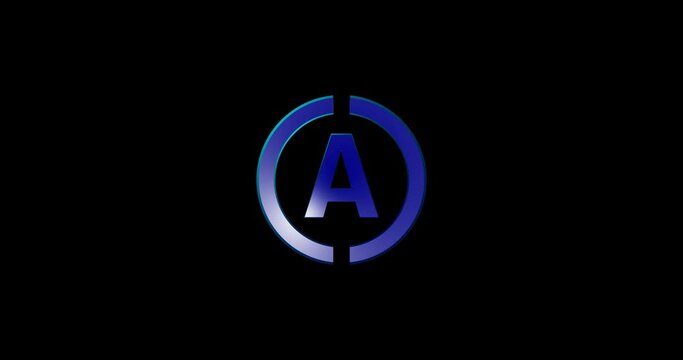 A letter with blue color 4k footage video or clip