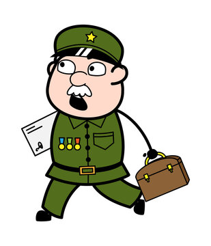 recommend clip art: Cartoon Military Man Going to Office