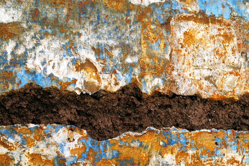 Fototapeta premium ABSTRACT- Close Up of Ancient Wall in Rome, Italy