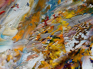 Colorful abstract background wallpaper. Modern motif visual art.  Mixtures of oil paint. Trendy...