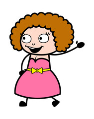 Cartoon Young Lady saying Hello
