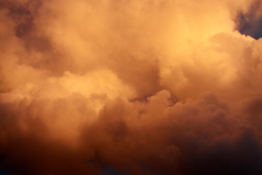 Dusk red clouds with energy