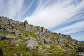 Fototapeta na wymiar Gerðuberg Cliffs basalt columns in Iceland