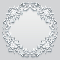 Vector abstract ornamental nature vintage frame.