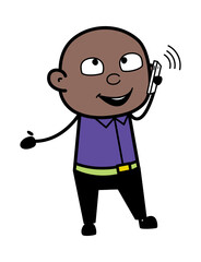 Cartoon Cartoon Bald Black talking on Cell Phone