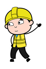 Raised Hand Engineer cartoon