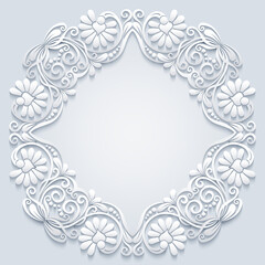Abstract vector ornamental nature vintage frame.