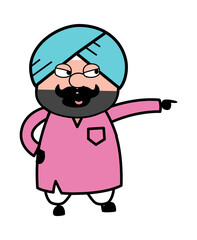 Angry Cartoon Cute Sardar Shouting