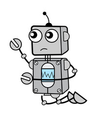 Cartoon Robot Begging