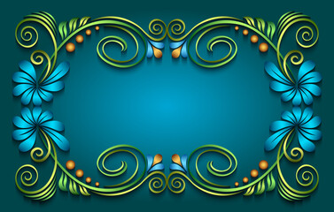 Abstract vector ornamental nature vintage frame.