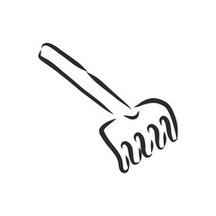 Hand drawn spatula Toy doodle. Sketch children's toy icon. Decoration element. Isolated on white background. Vector illustration. children's toy shovel, vector sketch illustration