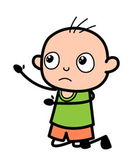 Cartoon Bald Boy Begging