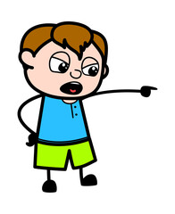 Angry Cartoon Teen Boy Shouting