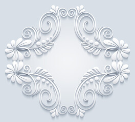 Abstract vector ornamental nature vintage frame.