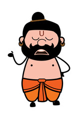 Cartoon Pandit Pensive