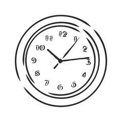 Vector sketch of clock. Hand draw illustration. wall clock vector sketch illustration