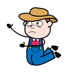 Cartoon Farmer Begging