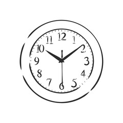 Vector sketch of clock. Hand draw illustration. wall clock vector sketch illustration