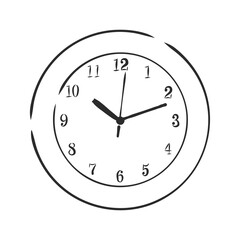 Vector sketch of clock. Hand draw illustration. wall clock vector sketch illustration