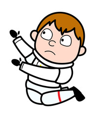Cartoon Astronaut Begging