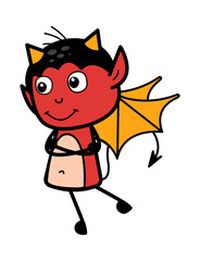 Folded Arms Devil cartoon