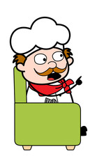 Cartoon Businessman sitting on sofa