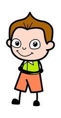 Folded Arms Schoolboy cartoon