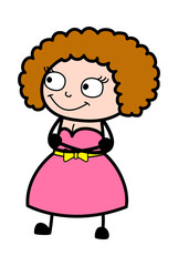 Folded Arms Young Lady cartoon