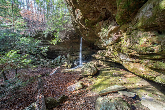 A waterfall in the back country at Mammoth Cave National Park.