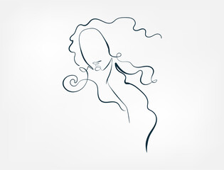 Venus famous painting line one art isolated vector illustration © CharlieNati