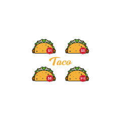 Illustration Vector Graphic of Hot and Tacos Price List. Perfect to use for Food Business