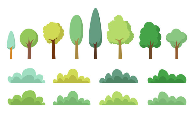 Tree set vector design illustration isolated on white background

