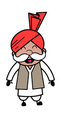 Adorable Haryanvi Old Man cartoon