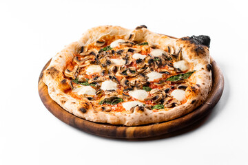 Italian pizza from the oven with mushrooms