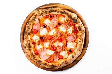 Italian oven pizza with tomatoes and ham - Powered by Adobe