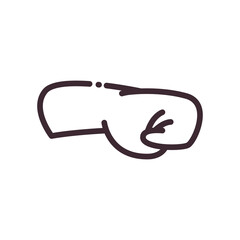 fist gesture with hand line style icon vector design