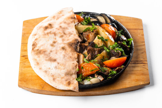 Pan fry with fresh pita bread