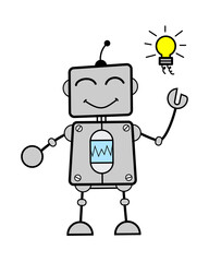 Cartoon Robot Got an idea