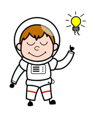 Obraz premium Cartoon Astronaut Got an idea