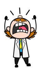 Shouting Scientist Cartoon