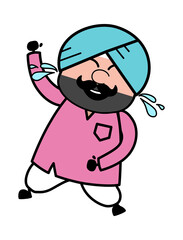 Cartoon Cute Sardar Laughing