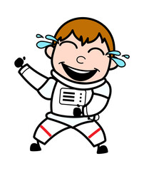 Cartoon Astronaut Laughing