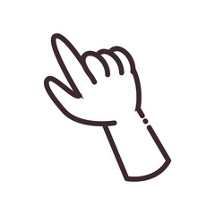 pointing gesture with hand line style icon vector design